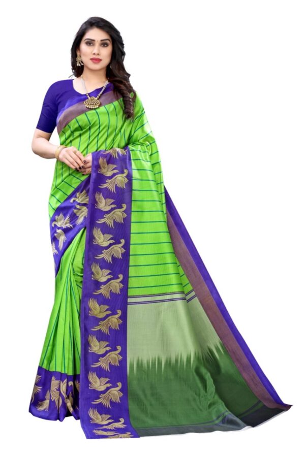 KSUT Art Silk Ikkat Print Printed Saree