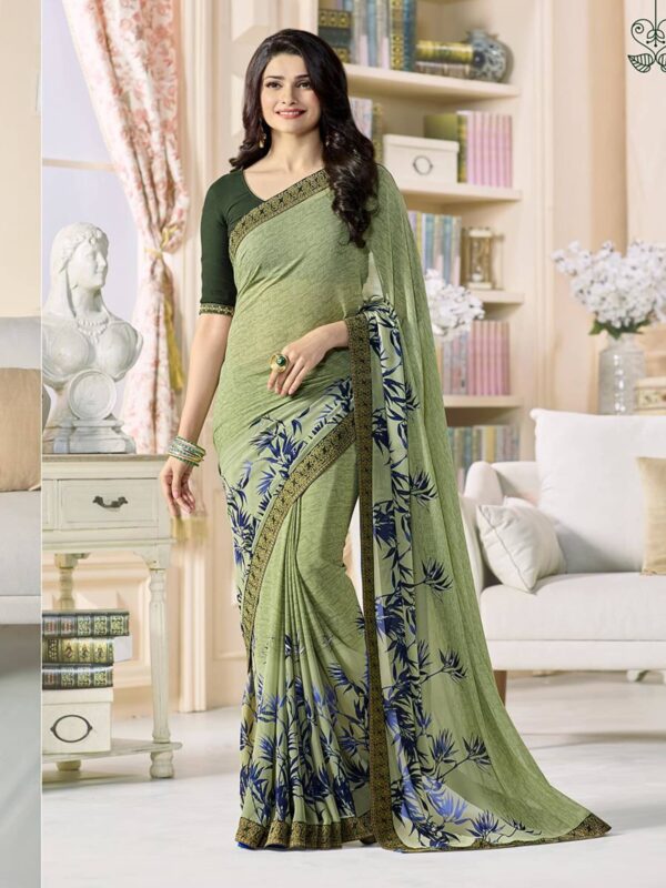 Seabird Exim Georgette Floral Print Printed Saree