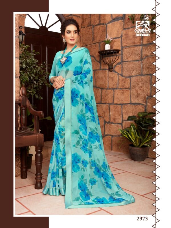 Vishal Prints Georgette Floral Print Printed Saree