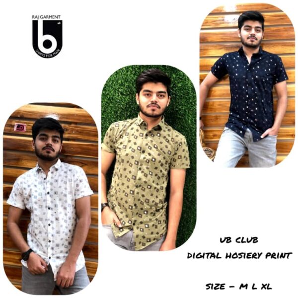 UB Shirts Hosiery Casual Wear Digital Print Shirt for Men Set Of 9