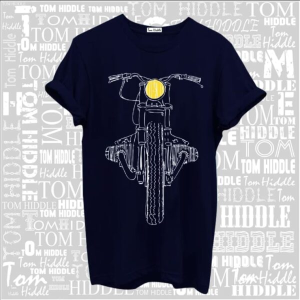 Tom Hiddle Cotton Round Neck Biker T-Shirt for Men