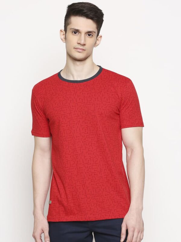 Fitz Round Neck Cotton T-Shirt For Men (AW20TS1002ERD)